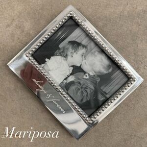 Mariposa Recycled Aluminum Beaded “Always & Forever” Photo Frame 4” x 6” Photo